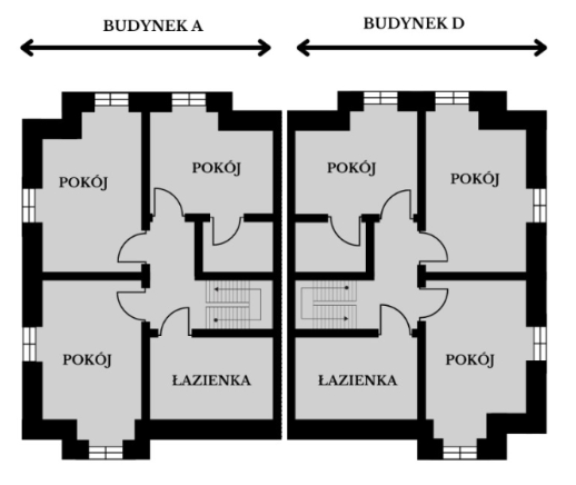 Rzut poddasza — Budynek A i D